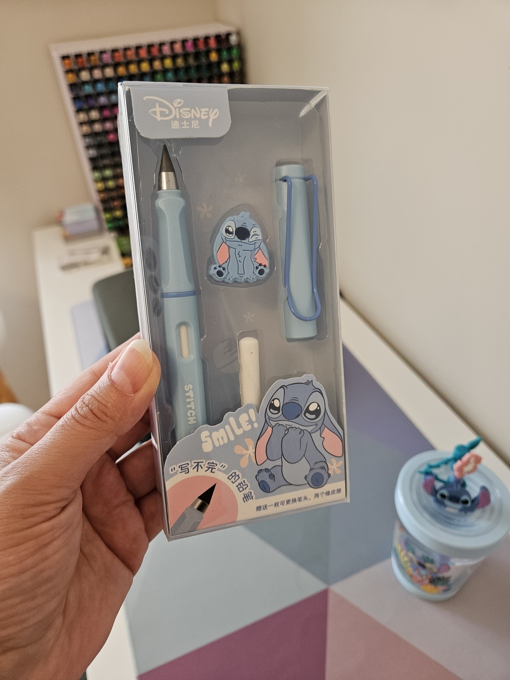 Disney Lilo & Stitch Everlasting Mechanical Pencil Set | Inkless Pencil & Eraser
